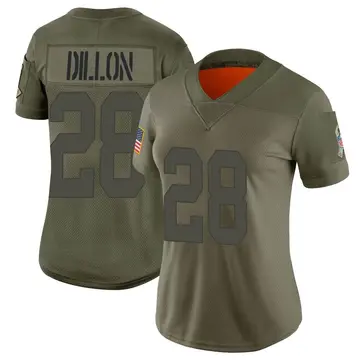 Nike AJ Dillon Women's Limited Green Bay Packers Camo 2019 Salute to Service Jersey