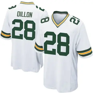 Nike AJ Dillon Youth Game Green Bay Packers White Jersey