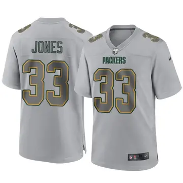 Nike Aaron Jones Men's Game Green Bay Packers Gray Atmosphere Fashion Jersey