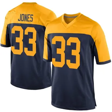 Nike Aaron Jones Men's Game Green Bay Packers Navy Alternate Jersey