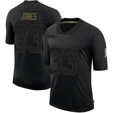 Nike Aaron Jones Men's Limited Green Bay Packers Black 2020 Salute To Service Jersey