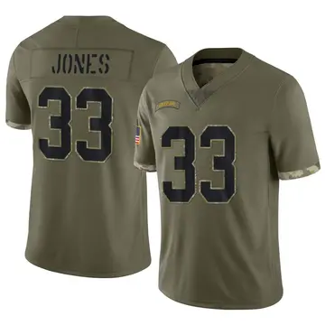 Nike Aaron Jones Men's Limited Green Bay Packers Olive 2022 Salute To Service Jersey