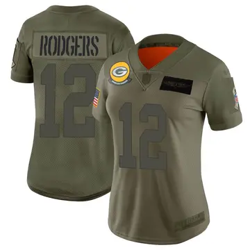 Nike Aaron Rodgers Women's Limited Green Bay Packers Camo 2019 Salute to Service Jersey