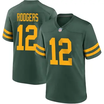 Nike Aaron Rodgers Youth Game Green Bay Packers Green Alternate Jersey