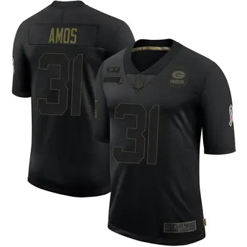 Nike Adrian Amos Youth Limited Green Bay Packers Black 2020 Salute To Service Jersey