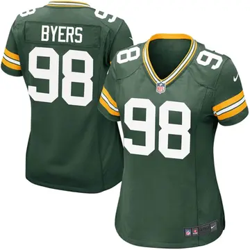 Nike Akial Byers Women's Game Green Bay Packers Green Team Color Jersey