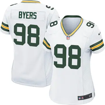 Nike Akial Byers Women's Game Green Bay Packers White Jersey