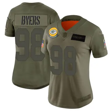 Nike Akial Byers Women's Limited Green Bay Packers Camo 2019 Salute to Service Jersey