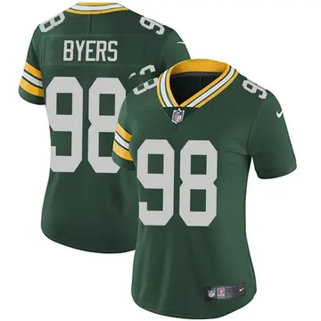 Nike Akial Byers Women's Limited Green Bay Packers Green Team Color Vapor Untouchable Jersey