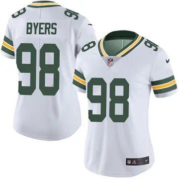 Nike Akial Byers Women's Limited Green Bay Packers White Vapor Untouchable Jersey