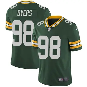 Nike Akial Byers Youth Limited Green Bay Packers Green Team Color Vapor Untouchable Jersey