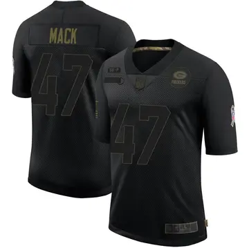 Nike Alize Mack Youth Limited Green Bay Packers Black 2020 Salute To Service Jersey