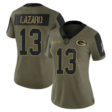 Nike Allen Lazard Women's Limited Green Bay Packers Olive 2021 Salute To Service Jersey