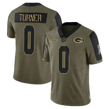 Nike Anthony Turner Men's Limited Green Bay Packers Olive 2021 Salute To Service Jersey