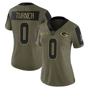 Nike Anthony Turner Women's Limited Green Bay Packers Olive 2021 Salute To Service Jersey