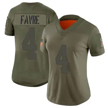 Nike Brett Favre Women's Limited Green Bay Packers Camo 2019 Salute to Service Jersey