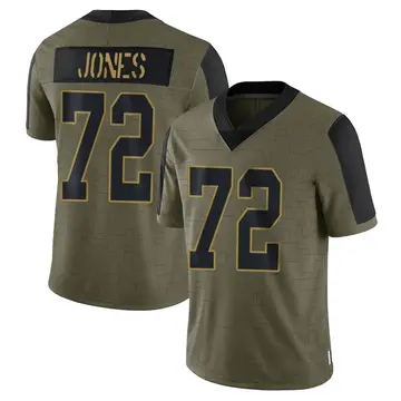 Nike Caleb Jones Men's Limited Green Bay Packers Olive 2021 Salute To Service Jersey