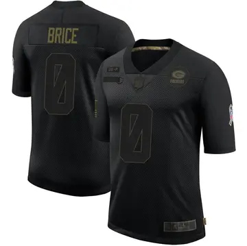 Nike Caliph Brice Men's Limited Green Bay Packers Black 2020 Salute To Service Jersey