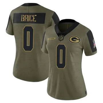Nike Caliph Brice Women's Limited Green Bay Packers Olive 2021 Salute To Service Jersey