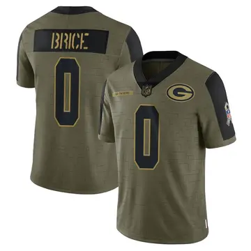 Nike Caliph Brice Youth Limited Green Bay Packers Olive 2021 Salute To Service Jersey