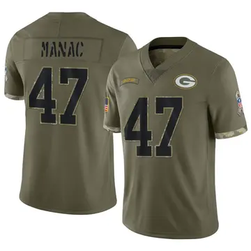 Nike Chauncey Manac Youth Limited Green Bay Packers Olive 2022 Salute To Service Jersey