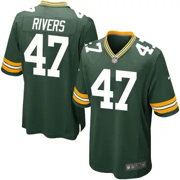 Nike Chauncey Rivers Men's Game Green Bay Packers Green Team Color Jersey