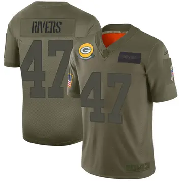 Nike Chauncey Rivers Men's Limited Green Bay Packers Camo 2019 Salute to Service Jersey