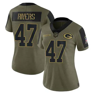 Nike Chauncey Rivers Women's Limited Green Bay Packers Olive 2021 Salute To Service Jersey