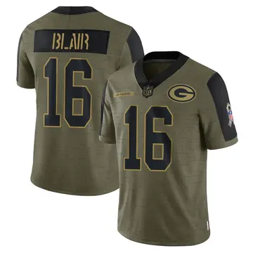 Nike Chris Blair Men's Limited Green Bay Packers Olive 2021 Salute To Service Jersey