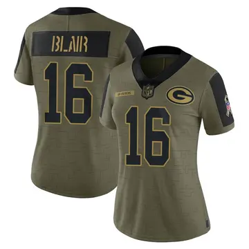 Nike Chris Blair Women's Limited Green Bay Packers Olive 2021 Salute To Service Jersey