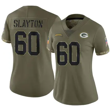 Nike Chris Slayton Women's Limited Green Bay Packers Olive 2022 Salute To Service Jersey