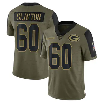 Nike Chris Slayton Youth Limited Green Bay Packers Olive 2021 Salute To Service Jersey