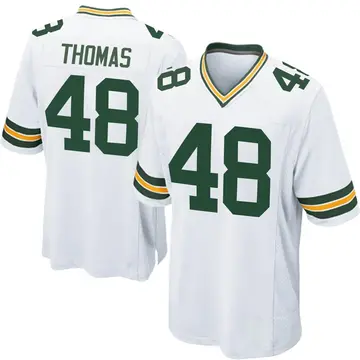 Nike DQ Thomas Men's Game Green Bay Packers White Jersey