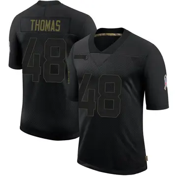 Nike DQ Thomas Men's Limited Green Bay Packers Black 2020 Salute To Service Jersey