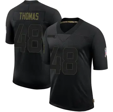 Nike DQ Thomas Youth Limited Green Bay Packers Black 2020 Salute To Service Jersey