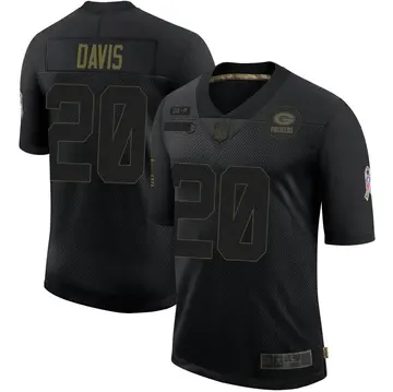 Nike Danny Davis Men's Limited Green Bay Packers Black 2020 Salute To Service Jersey