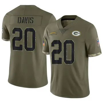 Nike Danny Davis Men's Limited Green Bay Packers Olive 2022 Salute To Service Jersey
