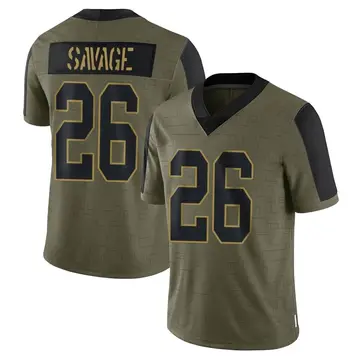 Nike Darnell Savage Men's Limited Green Bay Packers Olive 2021 Salute To Service Jersey