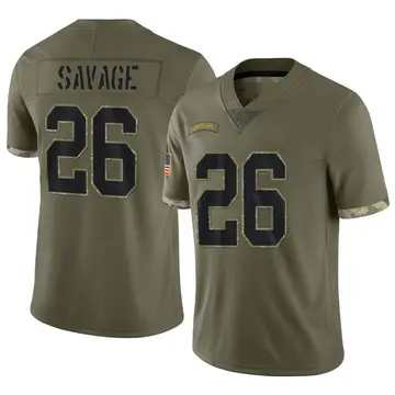 Nike Darnell Savage Men's Limited Green Bay Packers Olive 2022 Salute To Service Jersey