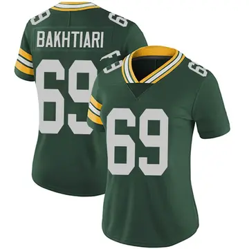 Nike David Bakhtiari Women's Limited Green Bay Packers Green Team Color Vapor Untouchable Jersey