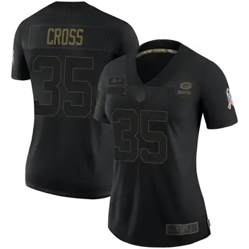 Nike De'Vante Cross Women's Limited Green Bay Packers Black 2020 Salute To Service Jersey