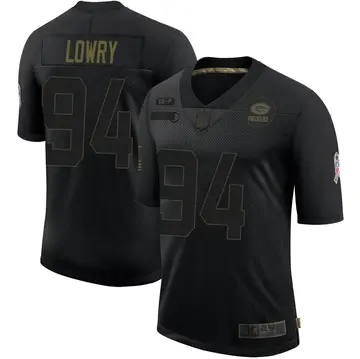 Nike Dean Lowry Men's Limited Green Bay Packers Black 2020 Salute To Service Jersey