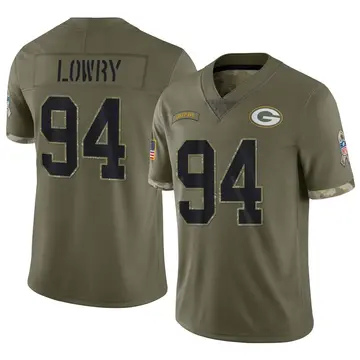 Nike Dean Lowry Men's Limited Green Bay Packers Olive 2022 Salute To Service Jersey