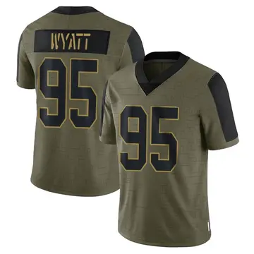 Nike Devonte Wyatt Men's Limited Green Bay Packers Olive 2021 Salute To Service Jersey