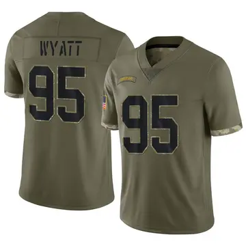 Nike Devonte Wyatt Men's Limited Green Bay Packers Olive 2022 Salute To Service Jersey