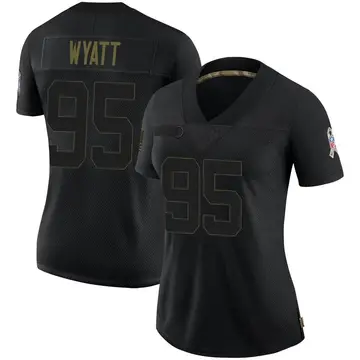 Nike Devonte Wyatt Women's Limited Green Bay Packers Black 2020 Salute To Service Jersey