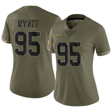 Nike Devonte Wyatt Women's Limited Green Bay Packers Olive 2022 Salute To Service Jersey