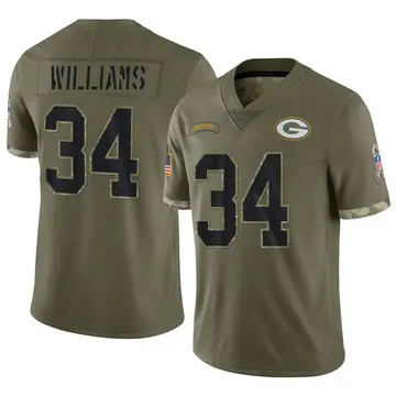 Nike Dexter Williams Men's Limited Green Bay Packers Olive 2022 Salute To Service Jersey