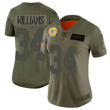 Nike Dexter Williams Women's Limited Green Bay Packers Camo 2019 Salute to Service Jersey