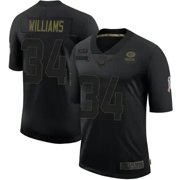 Nike Dexter Williams Youth Limited Green Bay Packers Black 2020 Salute To Service Jersey
